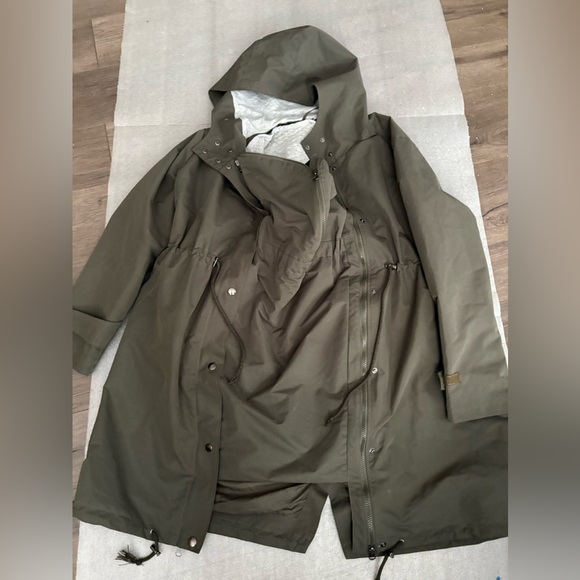 Seraphine Maternity 3 In 1 Premium Midweight Parka Olive Green Insulated Jacket - Picture 2 of 5